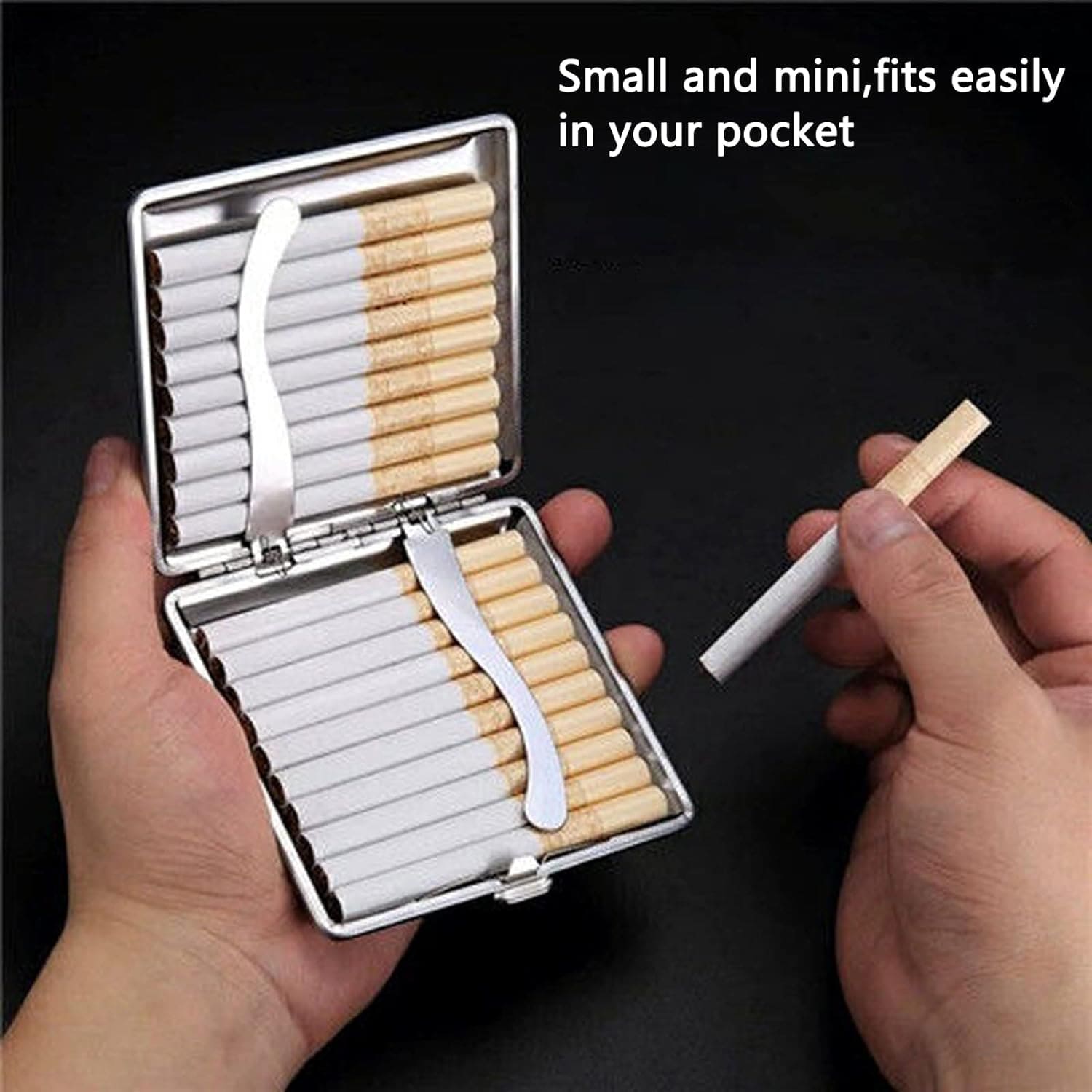 Slim Leather Cigarette Case, Double Open 20 Sticks Leather Cigarette Case, Metal Frame Black Faux Leather Cigarette Case, Men Cigarette Case Smoking Accessories, Creative Pocket Tobacco Holder, Pressure Proof Protective Cigarettes Case Slim Leather Cigarette Case, Double Open 20 Sticks Leather Cigarette Case, Metal Frame Black Faux Leather Cigarette Case, Men Cigarette Case Smoking Accessories, Creative Pocket Tobacco Holder, Pressure Proof Protective Cigarettes Case